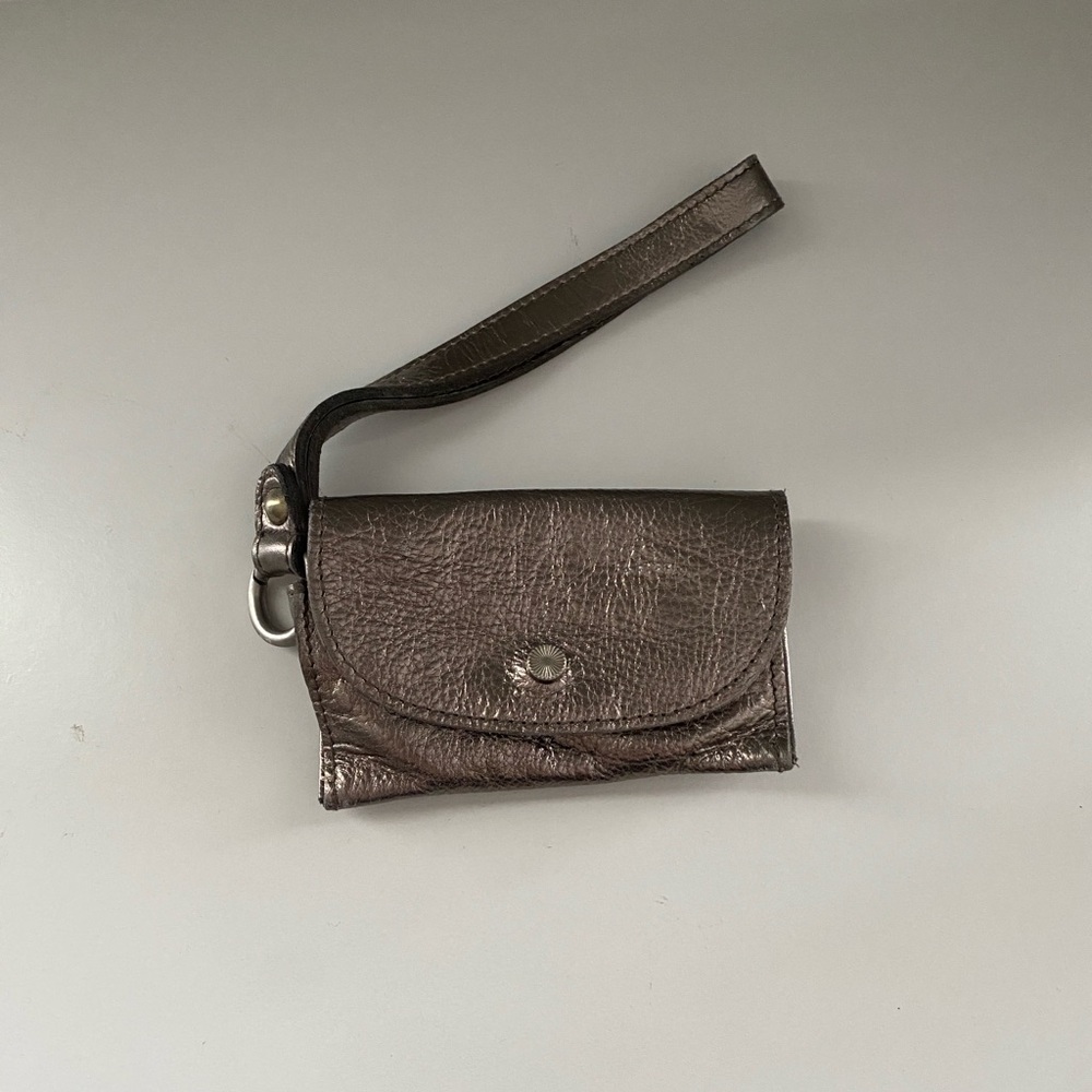 Free People Leather Bag Lanyard Metallic